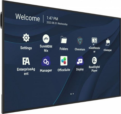 Viewsonic CDE7530 signage display 75" Wi-Fi 450 cd/m² 4K Ultra HD Black Built-in processor Android 11