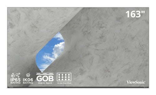 Viewsonic LDE163-183 signage display Digital signage flat panel 163" LED 600 cd/m² Full HD Black Built-in processor