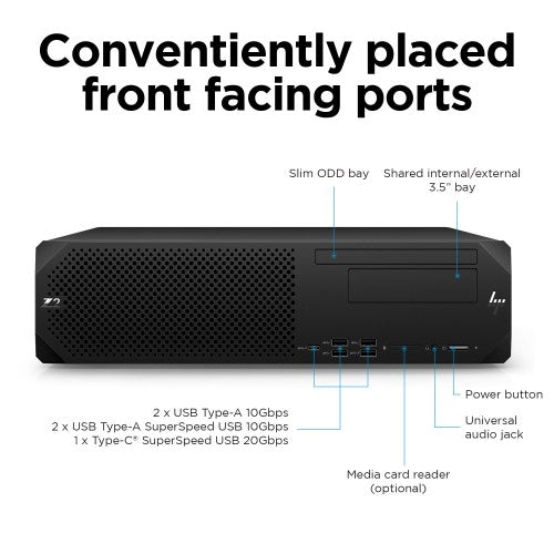 HP Z2 Small Form Factor G9 Intel® Core™ i7 i7-14700 32 GB DDR5-SDRAM 512 GB SSD NVIDIA RTX A2000 Windows 11 Pro SFF Workstation AI Workstation Black