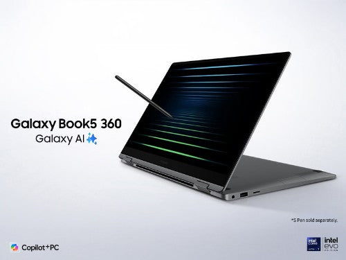Samsung Galaxy Book5 360 Intel Core Ultra 7 256V Hybrid (2-in-1) 15.6" Touchscreen Full HD 16 GB LPDDR5x-SDRAM 512 GB SSD Wi-Fi 7 (802.11be) Windows 11 Pro Gray