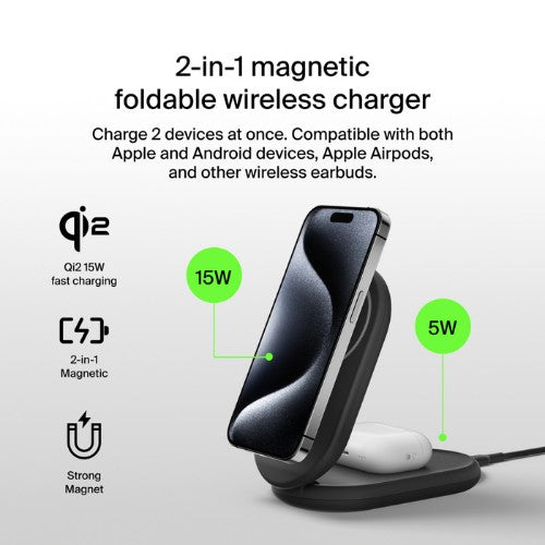 Belkin BoostCharge Headset, Smartphone Black AC, USB Wireless charging Fast charging Indoor