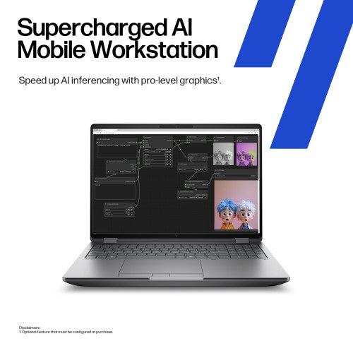 HP ZBook Fury G1i 16 PC Wolf Pro Security Edition Intel Core Ultra 9 285HX Mobile workstation 16" 2.5K 32 GB DDR5-SDRAM 1 TB SSD NVIDIA RTX PRO 3000 Blackwell Wi-Fi 7 (802.11be) Windows 11 Pro AI Workstation, AI PC Silver