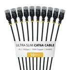 StarTech.com 6AUTP34BKS1FT10PK networking cable Black 12" (0.305 m) Cat6a U/UTP (UTP) Round
