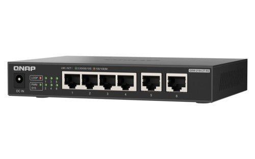 QNAP QSW-2104-2T-R2-US network switch Unmanaged 10G Ethernet (100/1000/10000) Desktop Black