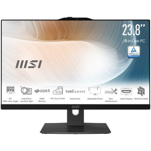 MSI Modern AM242TP 1M-1095US Intel Core 5 120U 23.8" 1920 x 1080 pixels All-in-One PC 16 GB DDR5-SDRAM 1 TB SSD Windows 11 Pro Wi-Fi 6E (802.11ax) Black