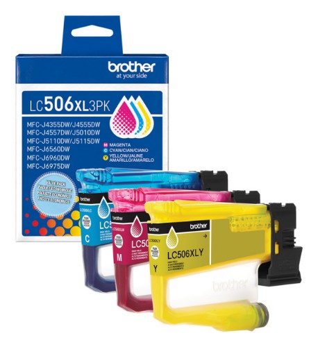 Brother LC506XL3PKS ink cartridge 3 pc(s) Original High (XL) Yield Cyan, Magenta, Yellow