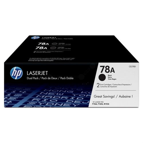 CE278AD (78A) Toner black, 2.1K pages, Pack qty 2
