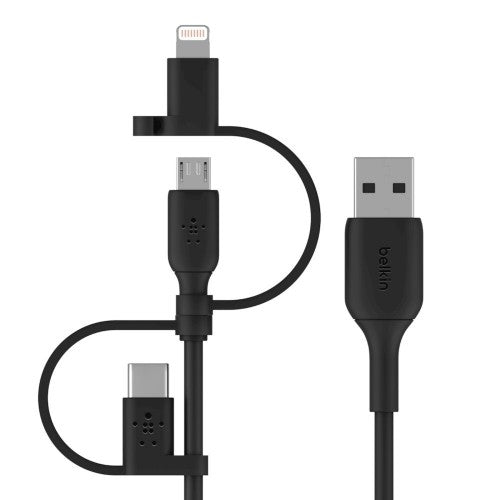 Belkin BOOST CHARGE USB cable 39.4" (1 m) USB A USB C/Micro-USB B/Lightning Black