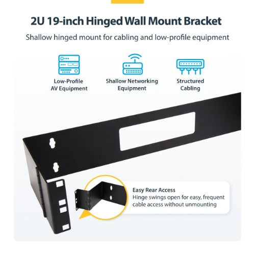 StarTech.com WALLMOUNTH2 rack cabinet 2U Wall mounted rack Black