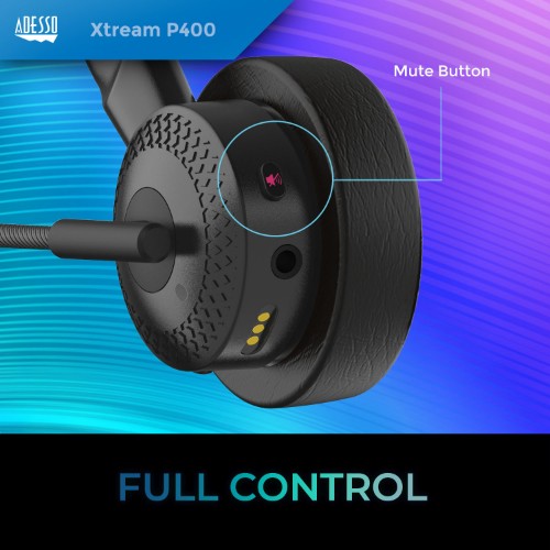 Adesso Xtream P400 Headset Wired & Wireless Head-band Business/Everyday USB Type-C / USB Type-A Bluetooth Charging stand Black