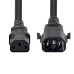 StarTech.com C14LC1314G15ABK10FT power cable Black 118.1" (3 m) C14 coupler C13 coupler