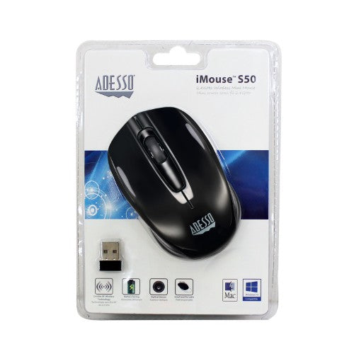 Adesso iMouse S50R mouse Ambidextrous RF Wireless Optical 1200 DPI