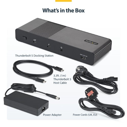 StarTech.com 206N-TB5USB4DOCK laptop dock/port replicator Wired Thunderbolt 5 Black, Gray