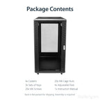 StarTech.com RK2236BKF rack cabinet 22U Freestanding rack Black