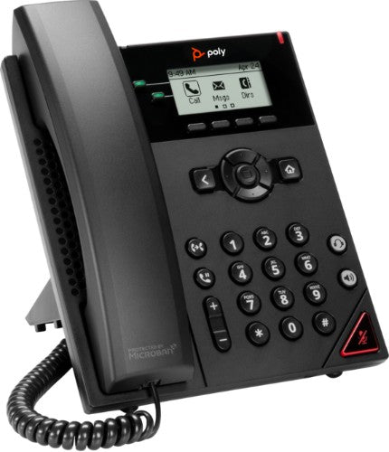 POLY VVX 150 2-Line IP Phone and PoE-enabled with Power Supply