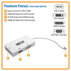 Tripp Lite U444-06N-HDV4K USB graphics adapter 3840 x 2160 pixels White