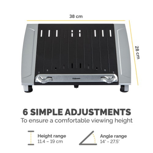 Fellowes 8036701 laptop stand Black, Silver 17"
