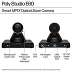 HP Poly Studio E60 Smart Camera 4K MPTZ with 12x Optical Zoom TAA
