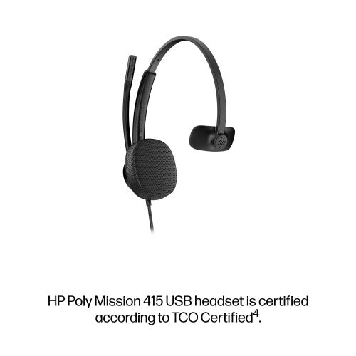 HP Poly Mission 415 Monaural USB Wired Headset (Bulk)