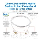 Tripp Lite U030AB-006-WH USB cable USB 2.0 72" (1.83 m) USB A Mini-USB B White