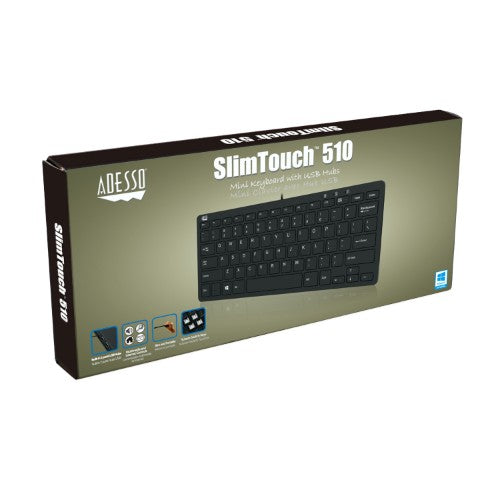 Adesso SlimTouch 510 keyboard Universal USB QWERTY US English Black