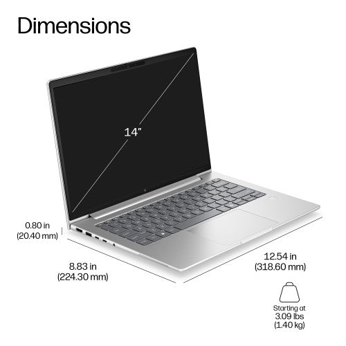 HP EliteBook 6 G2a Next Gen AI Wolf Pro Security Edition Copilot+ PC AMD Ryzen AI 7 PRO PRO 450 Laptop 14" Touchscreen WUXGA 16 GB DDR5-SDRAM 512 GB SSD Wi-Fi 7 (802.11be) Windows 11 Pro Silver
