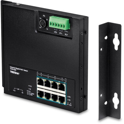 Trendnet TI-PG102F network switch Gigabit Ethernet (10/100/1000) Power over Ethernet (PoE) Black