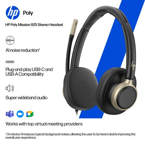 HP Poly Mission 815 Monaural USB Wired Headset (Bulk)