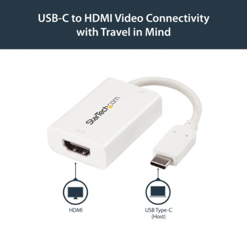StarTech.com CDP2HDUCPW USB graphics adapter 3840 x 2160 pixels White