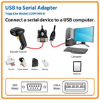 Tripp Lite U209-000-R serial cable Black, White 59.8" (1.52 m) USB A DB9