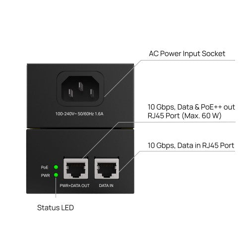 TP-Link POE370S PoE adapter 10 Gigabit Ethernet