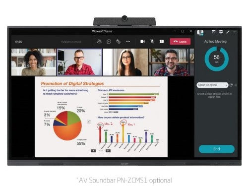 Sharp PNL752B Interactive flat panel 75" LCD Wi-Fi 400 cd/m² 4K Ultra HD Black Touchscreen Android 16/7