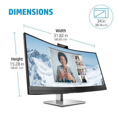 HP E34m G4 WQHD Curved USB-C Conferencing Monitor