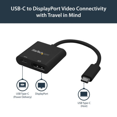 StarTech.com CDP2DPUCP USB graphics adapter 3840 x 2160 pixels Black