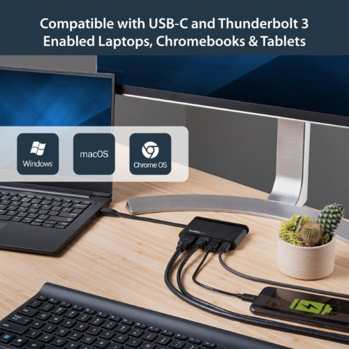 StarTech.com DKT30CHCPD laptop dock/port replicator Wired USB 3.2 Gen 1 (3.1 Gen 1) Type-C Black