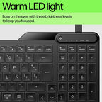 HP 405 Multi-Device Backlit Wired Keyboard