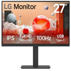 LG 27BA650-B computer monitor 27" 1920 x 1080 pixels Full HD LCD Tabletop Black