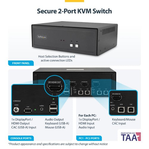 StarTech.com CK4-HP102C KVM switch Black
