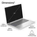 HP ProBook 4 G2i 16 inch Notebook Next Gen AI PC Copilot+ PC Intel Core Ultra 7 Laptop 16" WUXGA 16 GB DDR5-SDRAM 512 GB SSD Wi-Fi 7 (802.11be) Windows 11 Pro Silver