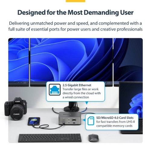 StarTech.com 215N-TB5USB4DOCK laptop dock/port replicator Wired Thunderbolt 5 Gray