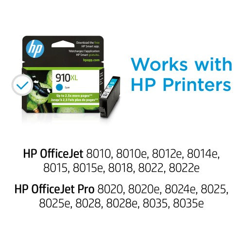HP 910XL High Yield Cyan Original Ink Cartridge