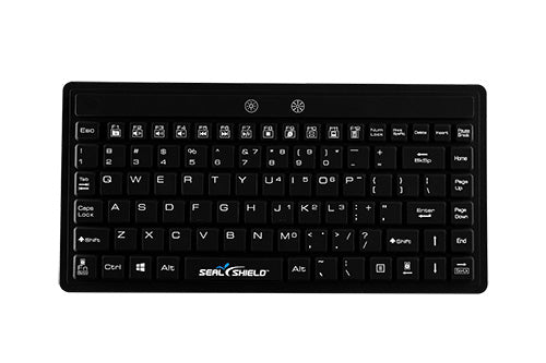 Seal Shield Seal Silk Mini Glow keyboard Universal USB QWERTY US English Black