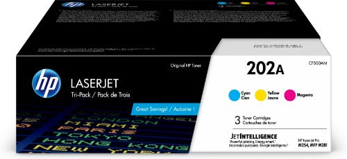 HP 202A 3-pack Cyan/Magenta/Yellow Original LaserJet Toner Cartridges