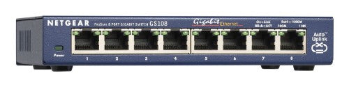 NETGEAR GS108 Unmanaged Gigabit Ethernet (10/100/1000) Desktop Blue