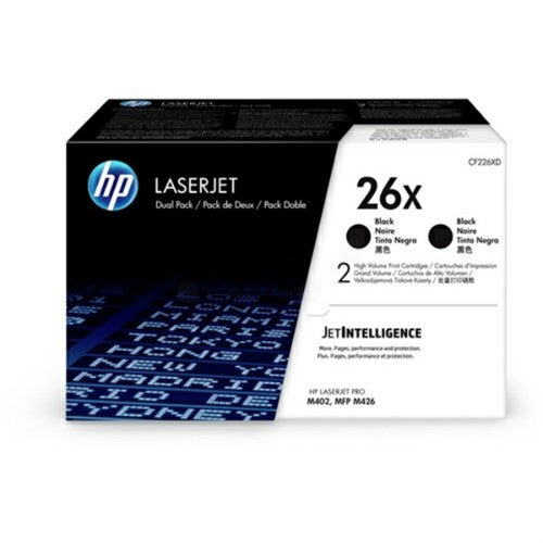 CF226XD (26X) Toner black, 9K pages, Pack qty 2