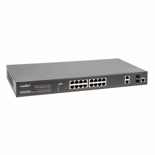 Rocstor SolidConnect SCM20 Managed L2 Gigabit Ethernet (10/100/1000) Power over Ethernet (PoE) Black