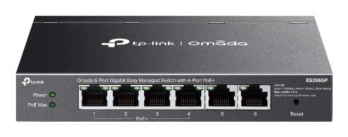 TP-Link Omada ES206GP network switch Managed Gigabit Ethernet (10/100/1000) Power over Ethernet (PoE) Black