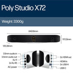 HP Poly Studio X72 All-In-One Video Bar TAA