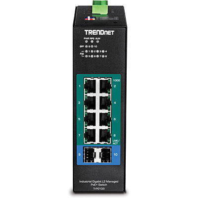 Trendnet TI-PG102I network switch Managed L2 Gigabit Ethernet (10/100/1000) Power over Ethernet (PoE) Black