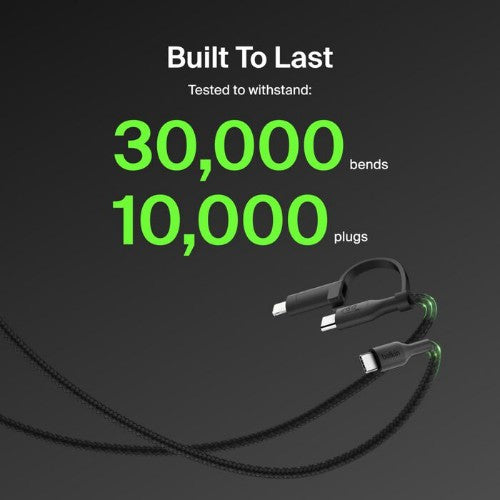 Belkin BoostCharge Pro USB cable USB 2.0 59.1" (1.5 m) USB C USB C/Lightning Black